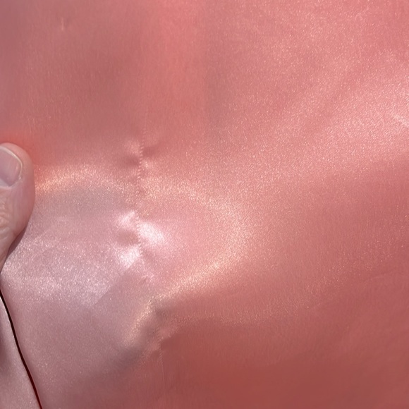 VICTORIA'S SECRET Vintage Gold Label Satin Sleep Shirt w Sheer Sleeves Pink-M/L - Picture 7 of 8